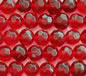 Dark Red 6mm Faceted Round Glass Beads